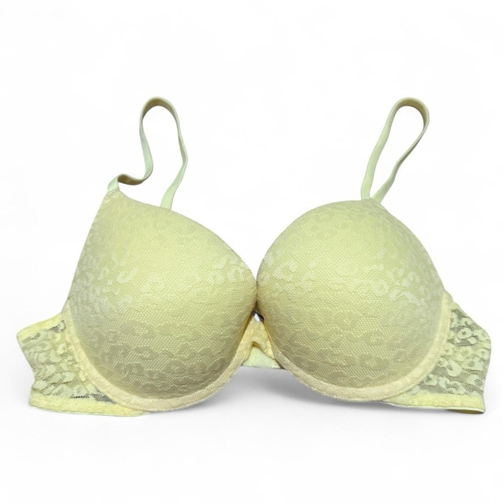 Victoria’s Secret PINK Yellow Lace Wear Everywhere Push-Up Bra, Size 34B NWOT